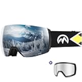 OutdoorMaster Ultra Ski Goggles Lens by ZEISS, OTG Snowboard Goggles Anti-fog Wide View, Interchangeable Lens, Snow Goggles