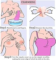 Vista 7 de 4 8 pares de cobertores de silicona para pezón, reutilizables, redondas, invisibles, L