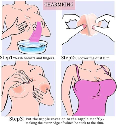 Miniatura 7 de 4 8 pares de cobertores de silicona para pezón, reutilizables, redondas, invisibles, L