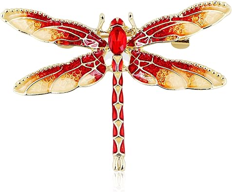 Dragonfly Themed Enamel Crystal Rhinestones Brooch Pin Women Jewelry Clothes Dress Scarf Decoration Lapel Pin
