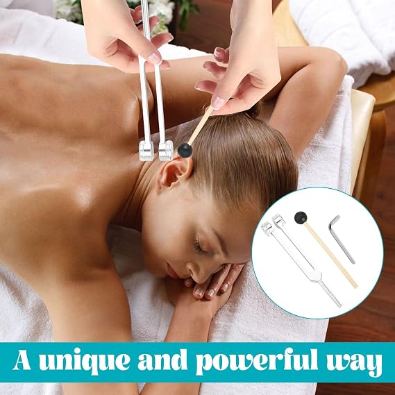 128hz Tuning Fork Medical,Aluminum Alloy Tuning Forks for Healing,Tuning Fork with Silicone Hammer,Tuning Fork 128hz for DNA Repair Healing,Sound Therapy,Tuning Forks Medical