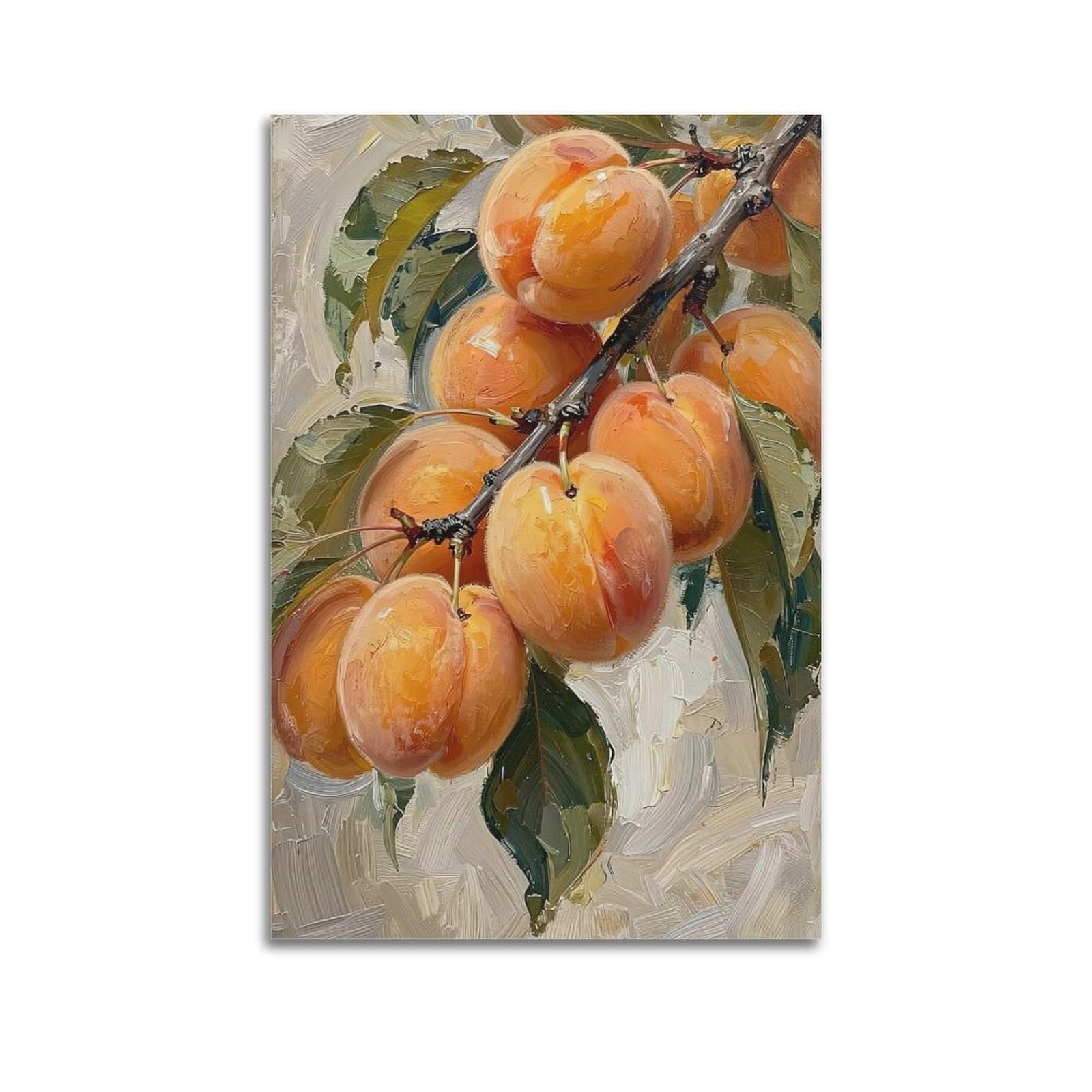OKAHYS Vintage Fruit Poster Fruit Peaches Brushstrokes Artwork Decorative Painting Canvas Wall Artworks Picture 20x30inch(50x75cm)