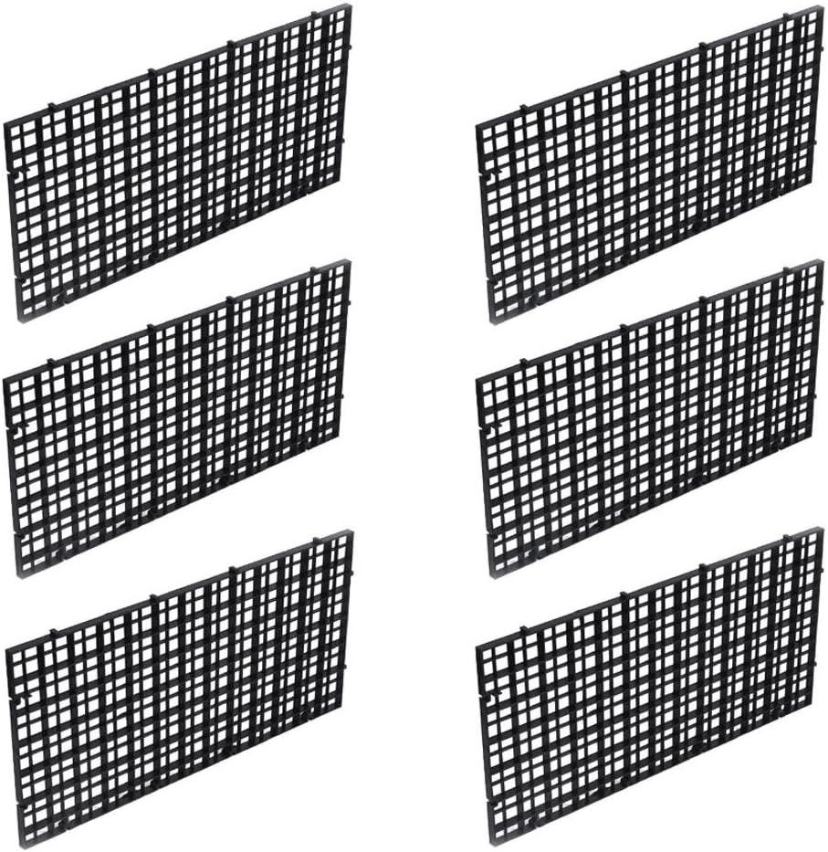 6 Pcs Grid Isolate Board Divider Fish Tank Bottom Black Filter Tray Aquarium Crate