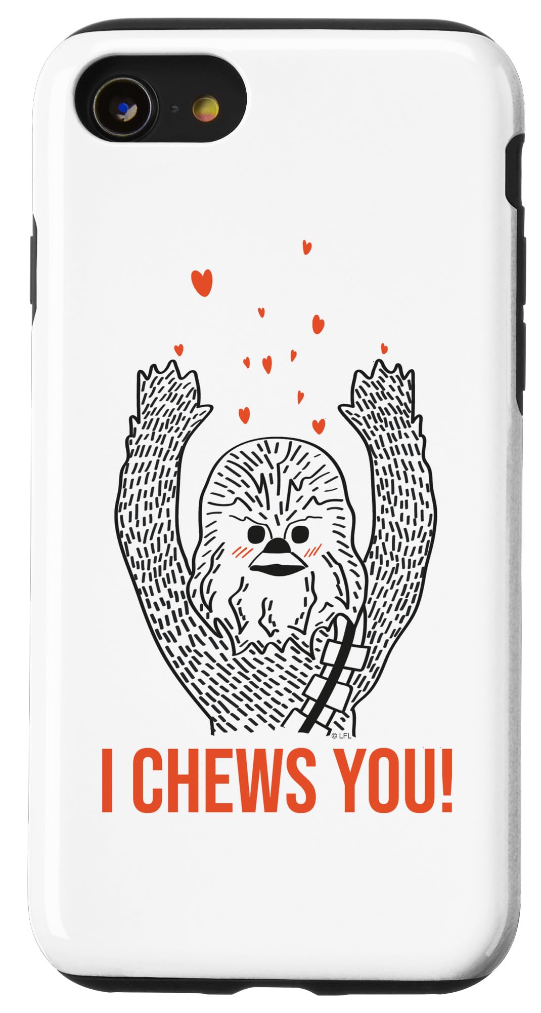 Coque iPhone 7 Star Wars anti-choc Chewbacca ajustée pour protéger l'écran