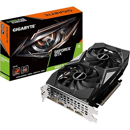 Gigabyte GeForce GTX 1660 Ti OC 6G 192-bit GDDR6 DisplayPort 1.4 HDMI 2.0B with Windforce 2X Cooling System Graphic Cards- Gv-N166TOC-6GD