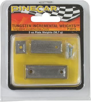 Woodland Scenics Pine Car Derby Weights Tungsten Incremental Weight Plate, 2-Ounce