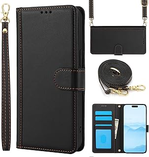 For Samsung Galaxy A25 5g ケース 手帳型 日本版 ギャラクシーa25 5g ケース ショルダー カード収納 肩掛け 財布型 SC-53F/SCG33 スマホケース スタンド機能 高级PUレザー GalaxyA25 携帯カバー 人気 女性 無地 携帯ケースギャラクシーa25 SC53F シンプル 耐衝撃 全面保護 おしゃれ - ブラック