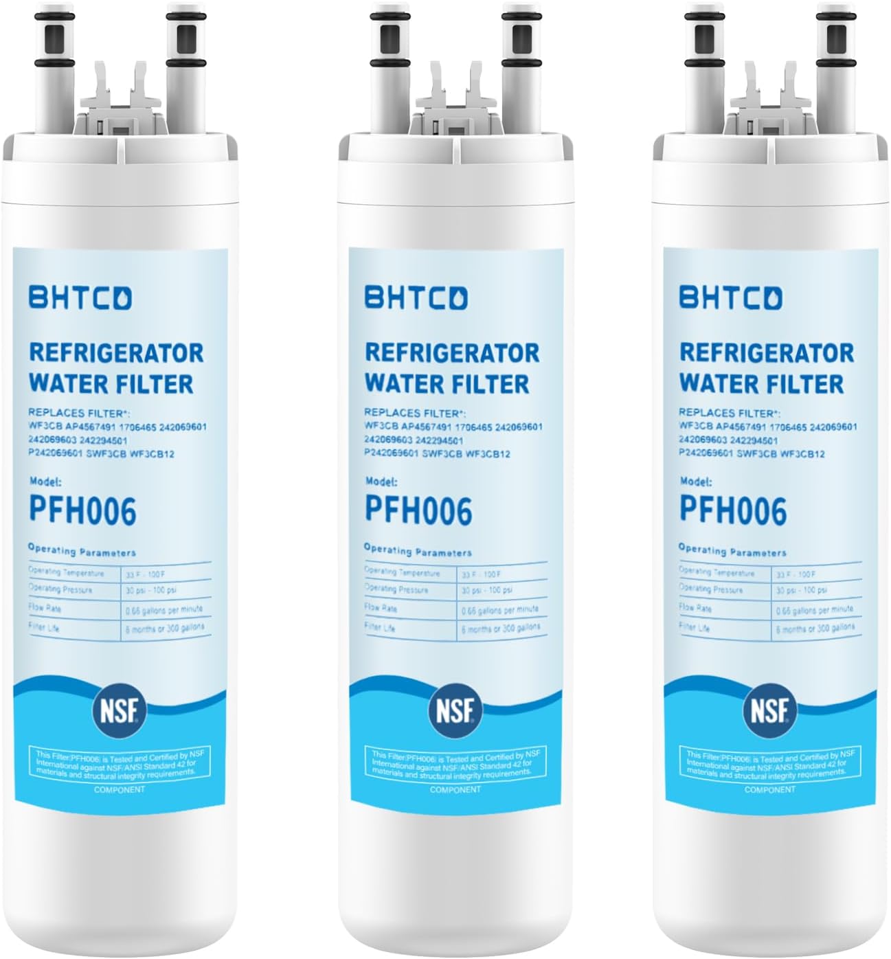 Water Filter for Frigidaire Refrigerator FFSS2615TS, FFSS2615TE, FFSS2615TP, LFSS2612TE, LFSS2612TF, FFHS2611PF, FFHS2611LW, FFSS2625TS, FFHS2622MS, FFSS2315TS, LFSS2612TP fridge Replacement Filter.