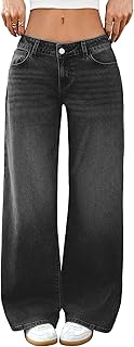 ELLEVEN Low-Rise Baggy Jeans for Women Y2k Loose Denim Pants