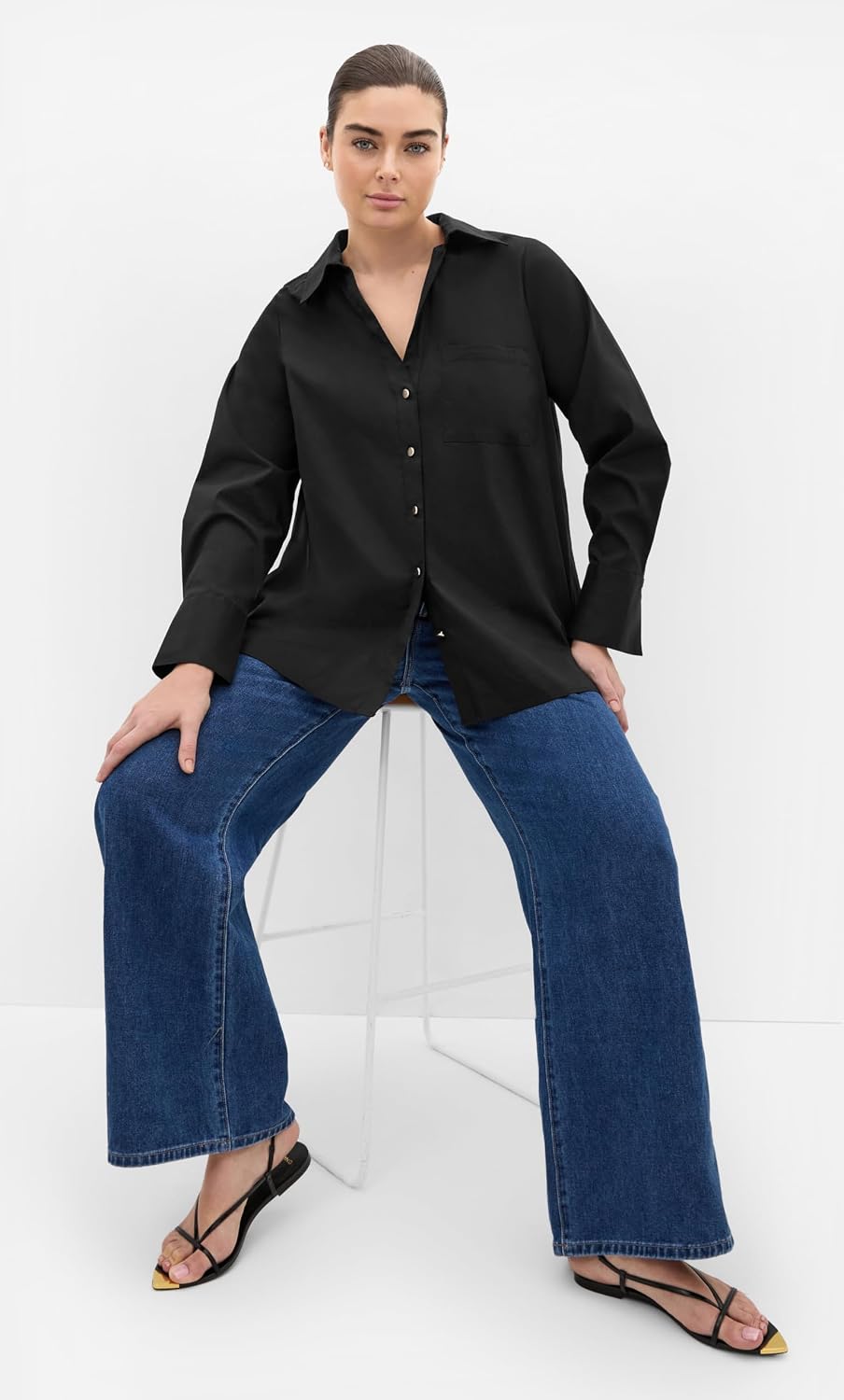 City Chic Plus Size Shirt - Elevated Long Sleeve Stretch