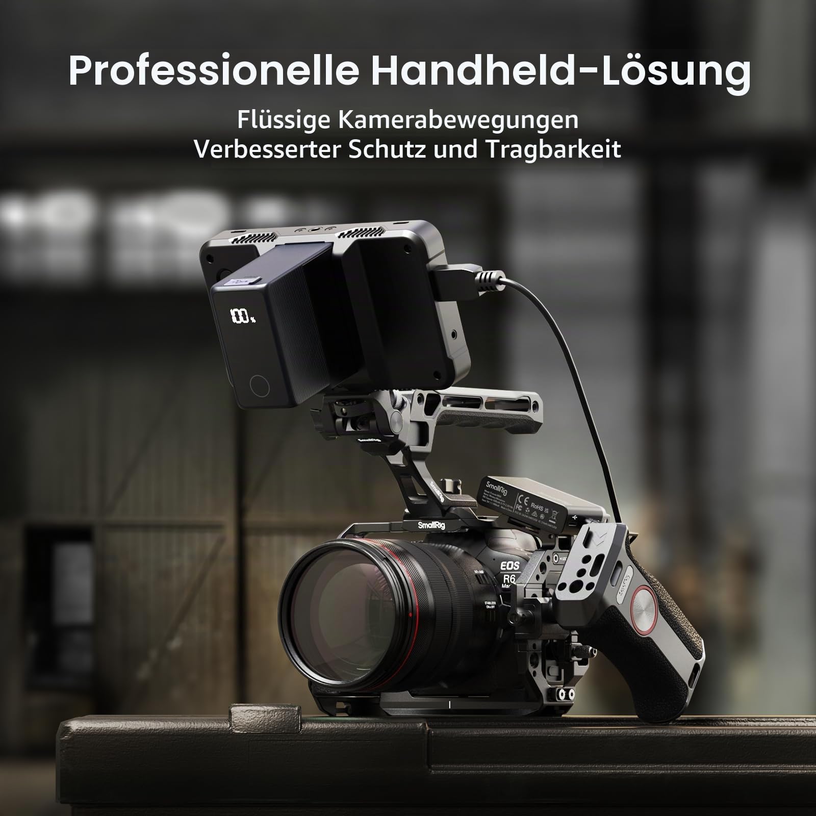 SMALLRIG R6 II Kamerakäfig-Kit für Canon R6 Mark II, vollständiger Käfig mit oberem Griff und Kabelklemme, eingebauten Cold Shoes und NATO-Schienen -5197