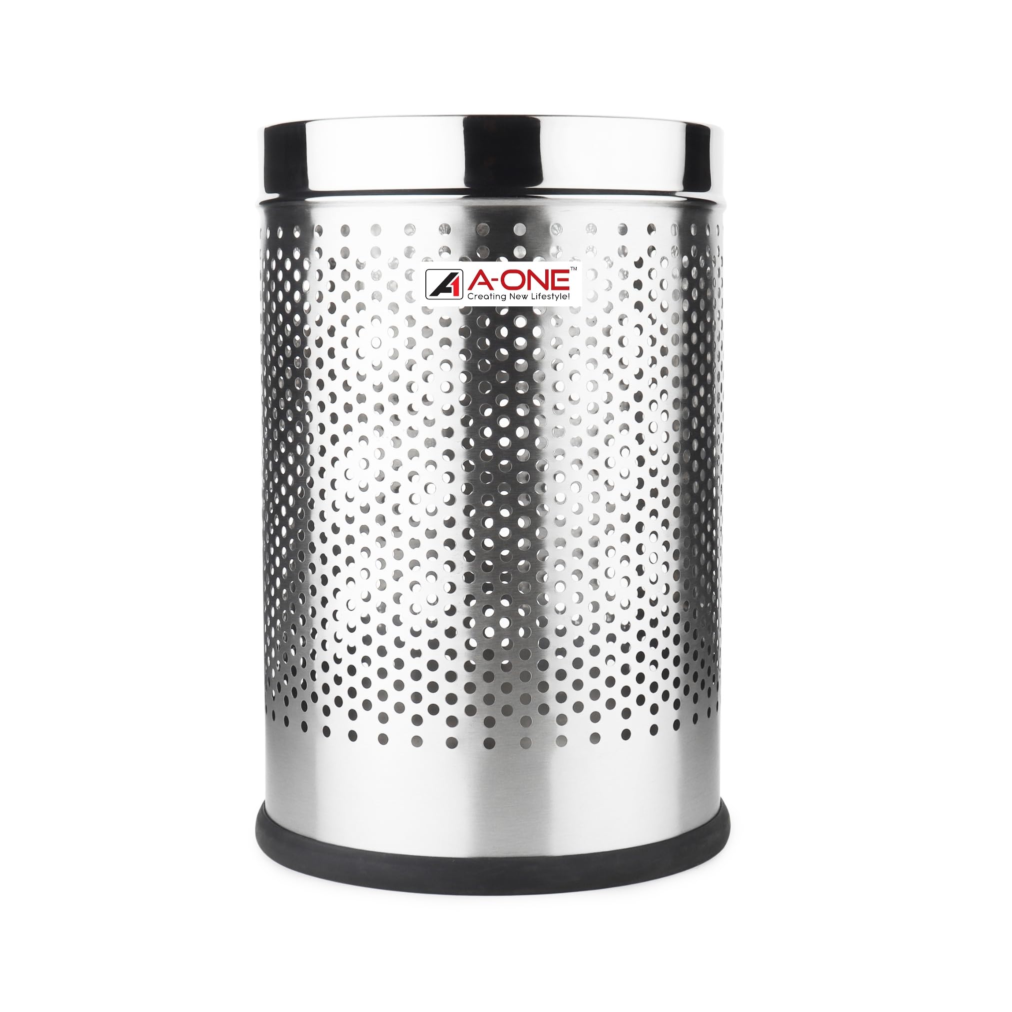 A-ONE Stainless Steel Open Perforated Bin|Dustbin SS 202 Trash Can|Multipurpose Durable Wastebasket for Home|Office|Kitchen (8x12Inch, 10Litre, Silver) (B0CX1DRV2D) Amazon Price History, Amazon Price Tracker
