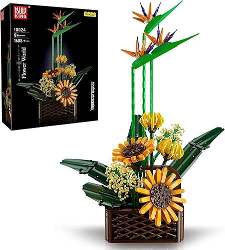 Miniatura 1 de Mould King Juego de bloques de construcción de orquídeas 10025, 1158 piezas, colección botánica, ladrillos de construcción florales para regalo,