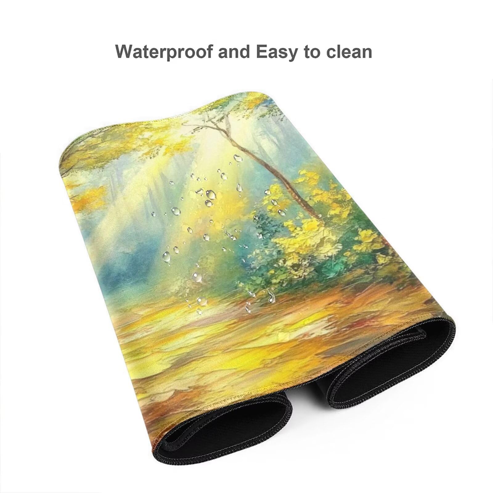 Alfombrilla Ratón Bosque Alfombrilla Ratón XXL 1600 x 800 mm, Paisaje Mouse Pad Gaming con Bordes Cosidos, Impermeable Mousepad XXL Base de Goma Antideslizante Duradera, Mouse Pad para Oficina Q874