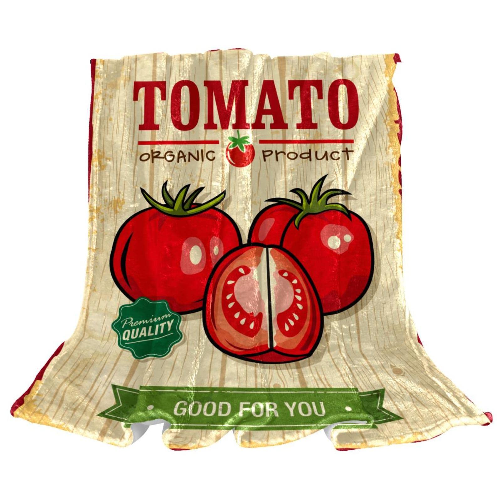 Couvre-lit lavable pour chambre d'enfant motif tomate légumes vintage
