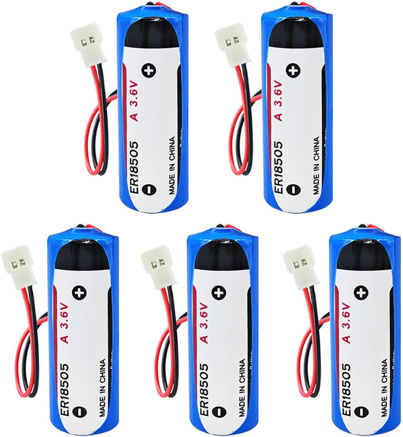 WEIMAA 5 Pack ER18505 Lithium Battery 3.6V 4000mAh Size A Primary Lithium Battery with 51005 Connector
