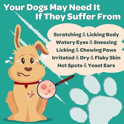 Miniatura 4 de NATURE TARGET Masticables liofilizados para aliviar la alergia para perros, con probióticos, calostro para la salud inmunológica, antipicazón y