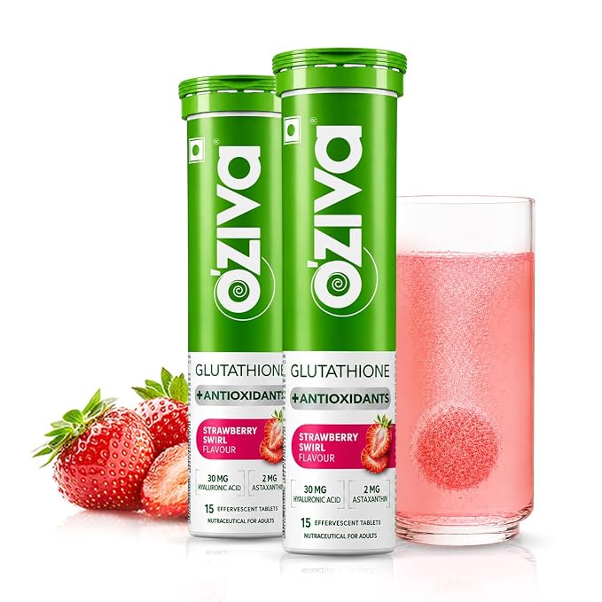OZiva Bioactive Glutathione strawberry swirl 30 tabs pack of 2