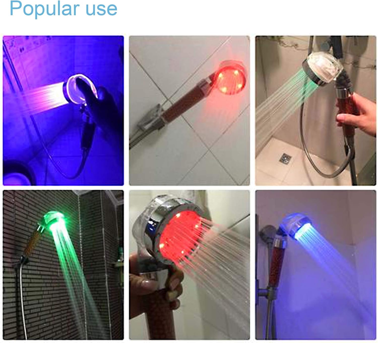 Shower Head, High Pressure Boosting Water Saving, Led Shower Head with 7 Colour Changing - Image 3