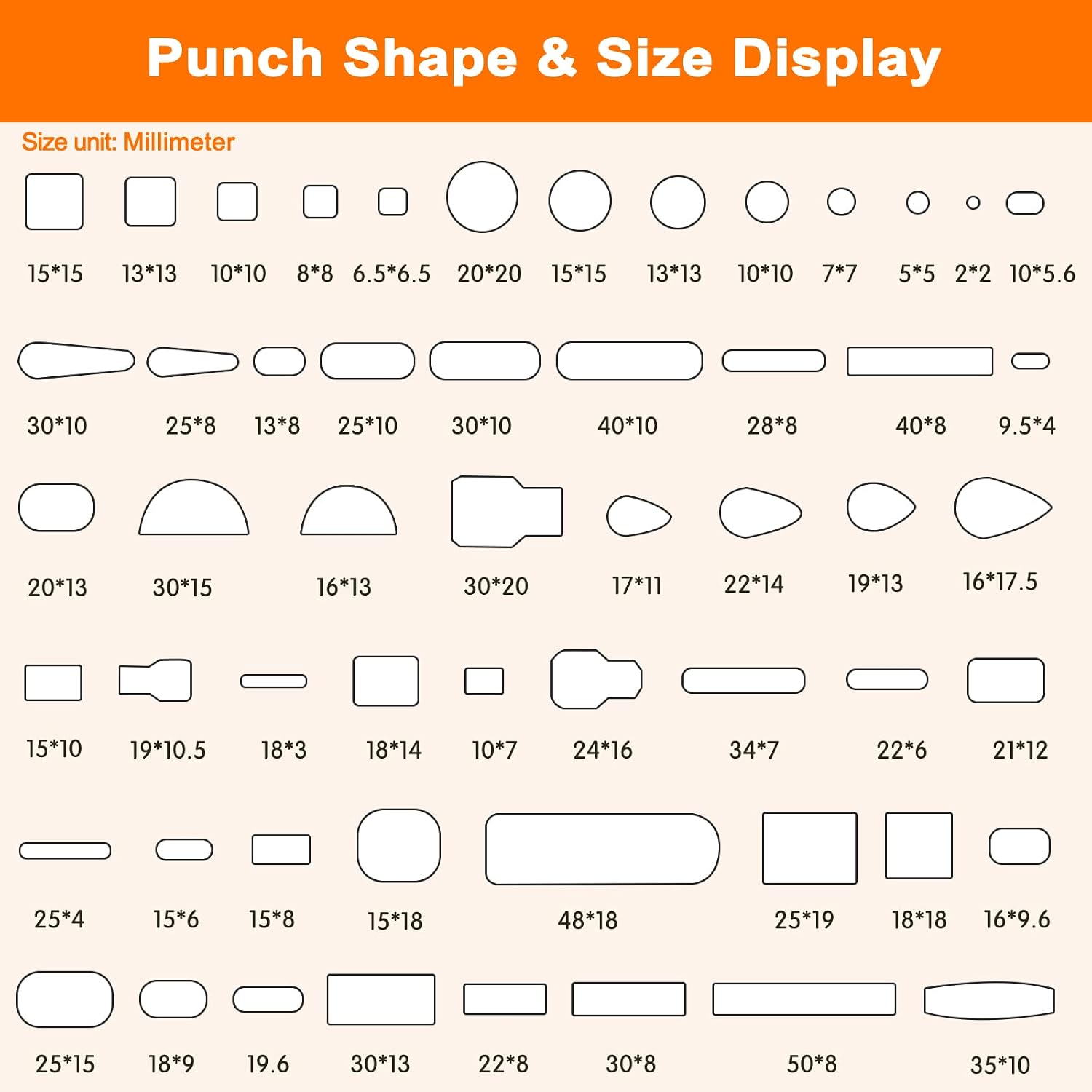 56 Pieces Leather Hole Punch Set, Leather Cutting Dies Kit with Storage Case & Mat, Multiple Shapes Hole Punch Tool for Belts, Hollow Punch Cutter Tool for Handmade DIY Crafts