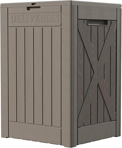 Vista 97 de Patiowell 30 Gallon Resin Deck Box, Outdoor Storage Box for Patio Furniture, Deliveries, Pool Supplies,Waterproof and Lockable, Grey