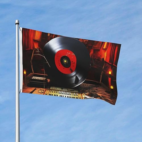 Miniatura 9 de Bandera de estudio de música de 3 x 5 pies para exteriores, divertida bandera de jardín, bandera de doble cara, pancarta de bienvenida para el
