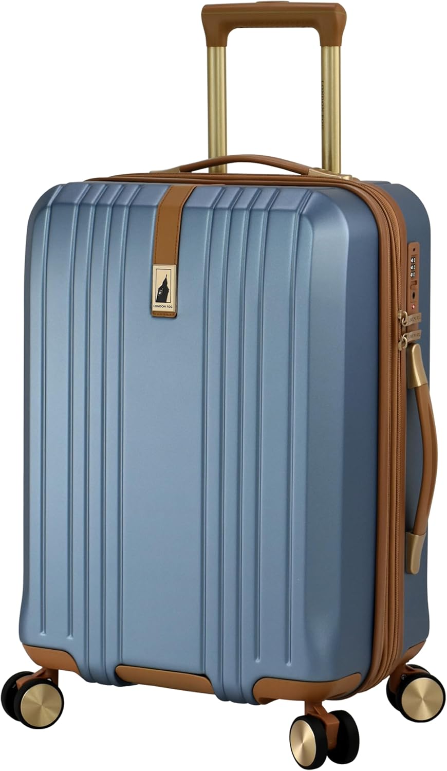 London Fog Southbridge 20 Inch Carry On Expandable Spinner HS, Slate Blue