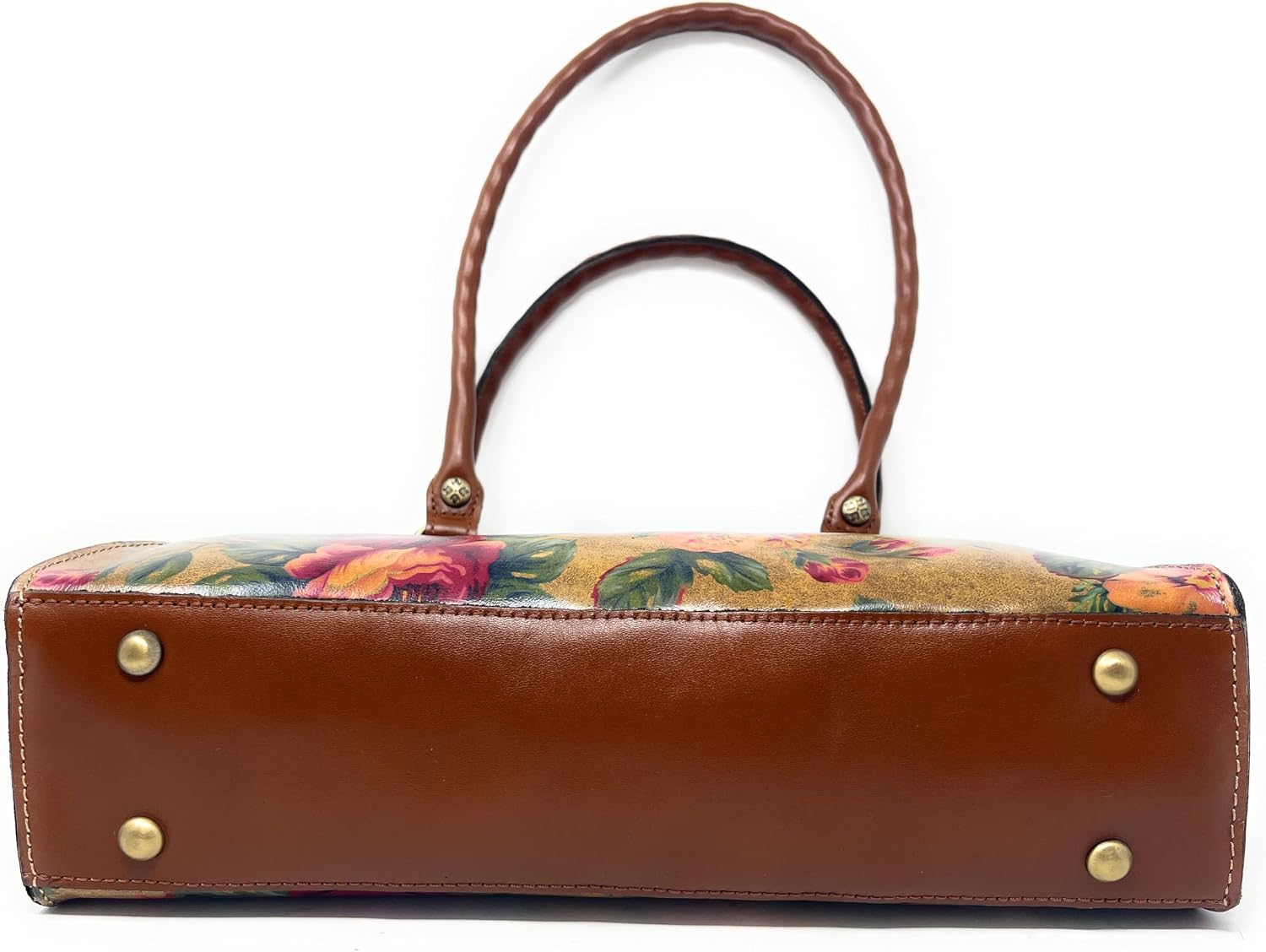 Patricia Nash Calvi Leather Satchel with Crossbody Strap, 12.5 x 9.5 Inches (Vintage Victorian Garden)
