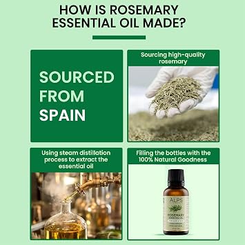Alps Goodness Rosemary Essential Oil, 100% Pure, Steam Distilled, 30 mL