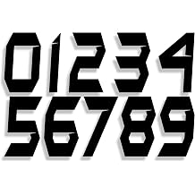 MxNumbers- Mx & ATV Number Plate Decals | Set of 3 Decals with Your Custom Number & Color Choice | Sliced Font Style 5