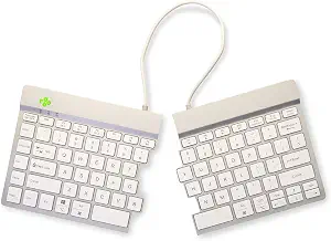 R-Go Ergonomic Split Keyboard, Bluetooth 5.0, Anti-Carpal Tunnel, QWERTY (US) Layout, White