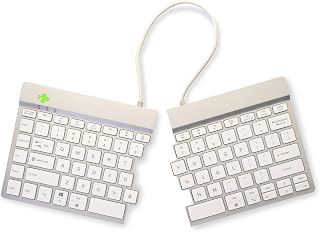 R-Go - Tastiera Split con meccanismo a forbici, tunnel carpale, design ergonomico in 2 parti, con software Break, ultrasottile, layout QWERTY (US), Bluetooth 5.0, compatibile con Windows/MacOS, colore