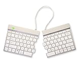 R-Go Split Keyboard, Scissors Mechanism, Anti Carpal Tunnel, 2 Part Ergonomic Design with Break Software, Ultra-Thin, QWERTY (US) Layout, Bluetooth 5.0, Compatible with Windows/MacOS, White
