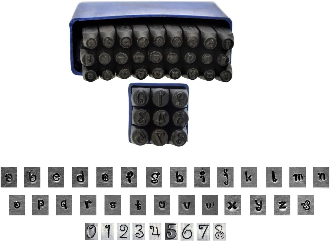 Proops Metalwork Letter and Number Stamp Set, Penguin Font, LOWER CASE, 36 Piece, 1.5mm, Letter A-Z & Number Set. (J1496) Free UK Postage
