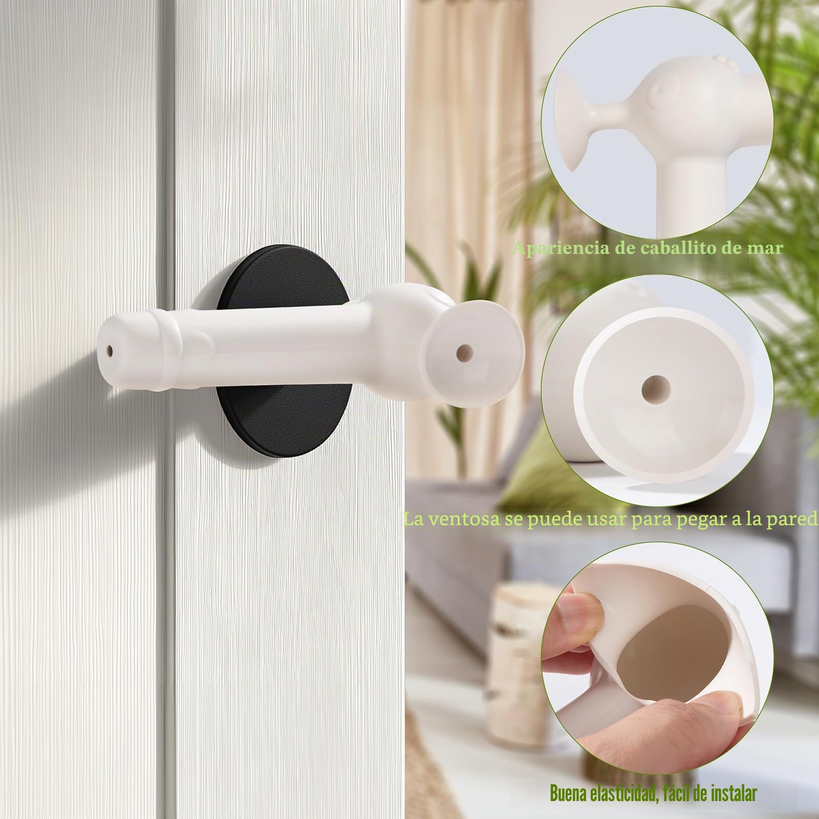 Trgriff Schutz Silikon Saugnapf-Modell Cubierta de Perilla de Puerta Protectores de Manija de Puerta con Diseño Ventosa Manija de la Puerta a Prueba de Niños
