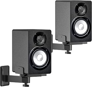 Speaker Wall Mounts for Width 5"-11" Bookshelf Speaker Mounts WR Adjustable Dual Clamp, For Yamaha HS5/HS7/HS8, Klipsch R-40PM/R50M/RP-500M/RP-600M, Edifier R1280T/R1280DB, KEF Q150/Q350/Q1&Q3 Meta