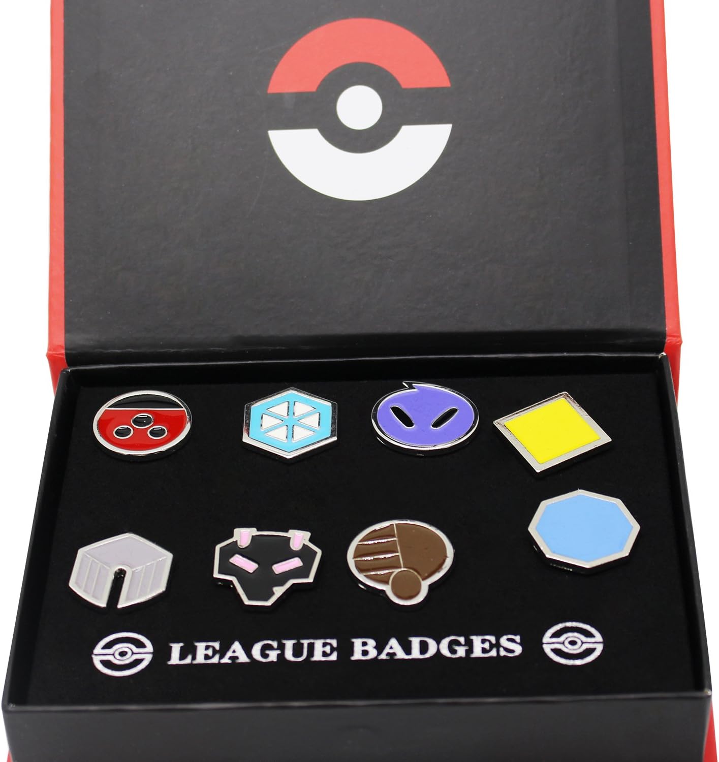 CHAOZI0 Pocket Monsters Gym Badges Collection Gift Box Set of 8pcs (Black)