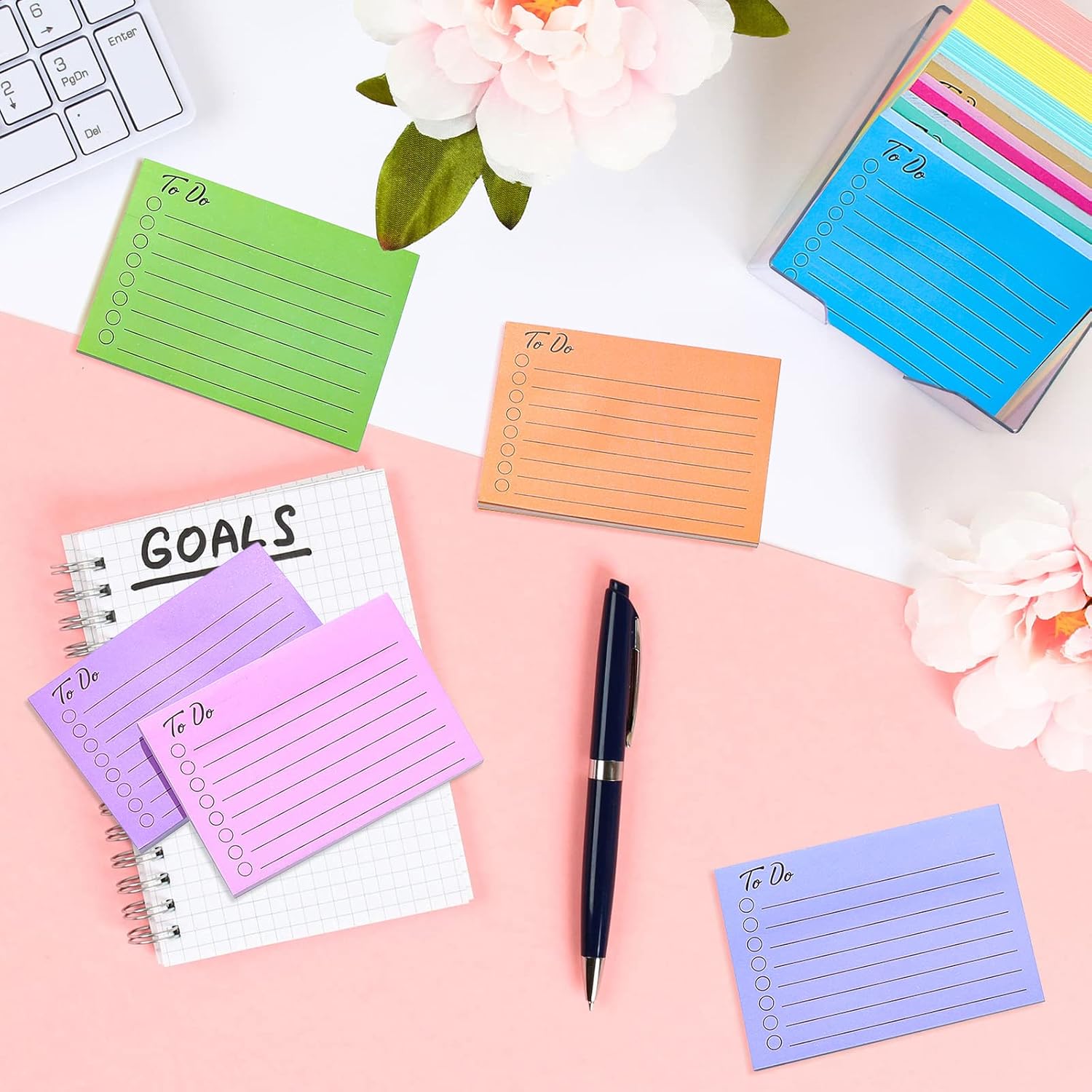 Pajean 9 Pcs/450 Sheet to Do List Sticky Notes 3x4 Inch, Simple Colors image 5