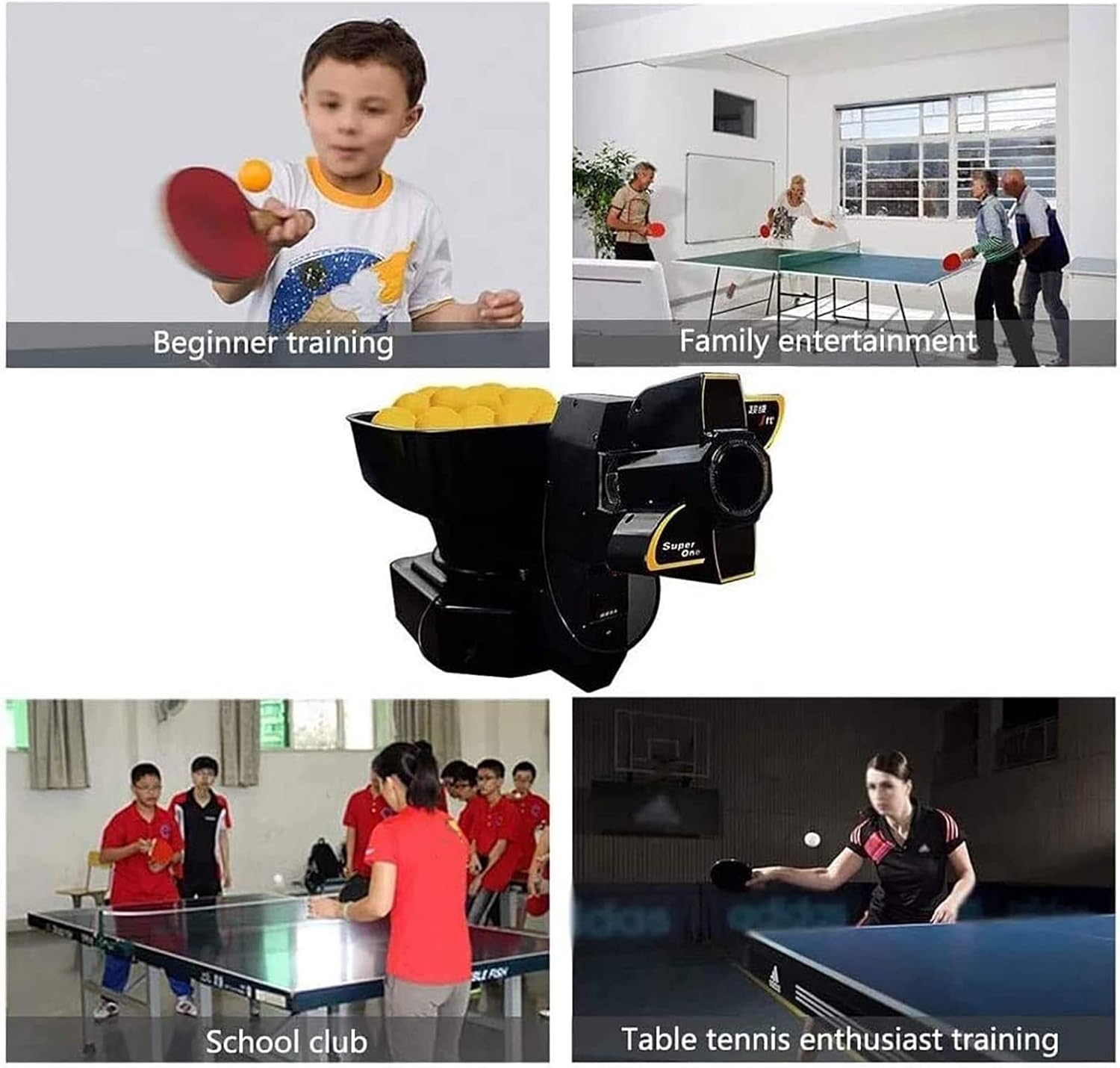Table Tennis Trainer Launcher, Table Tennis Ball Machine, The Pitch Angle Can Be Adjusted, and with The Wired Remote Control, The Operation of The Speed Dome is More Convenient and Simpler