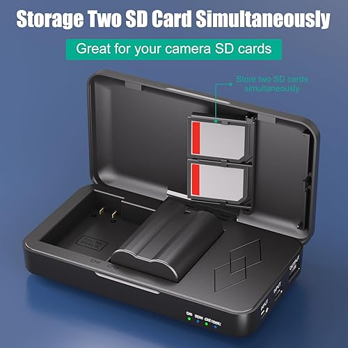 Miniatura 5 de JYJZPB Paquete de 2 baterías EN-EL15C y estuche cargador para Nikon D7500, D750, Z6, Z6 ii, Z6iii, Z7, Z7ii, Z8, D500, D600, D610, D810, D800,