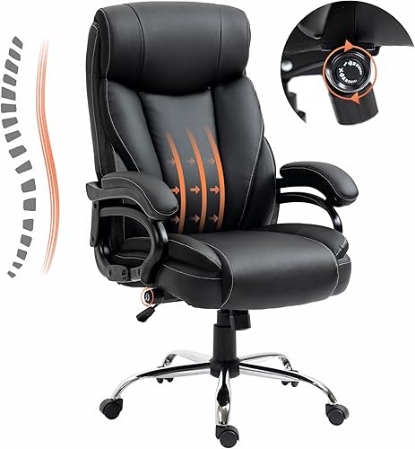 Silla de oficina grande y alta de 350 libras, soporte lumbar ajustable, silla de escritorio ejecutiva acolchada con resorte para comodidad