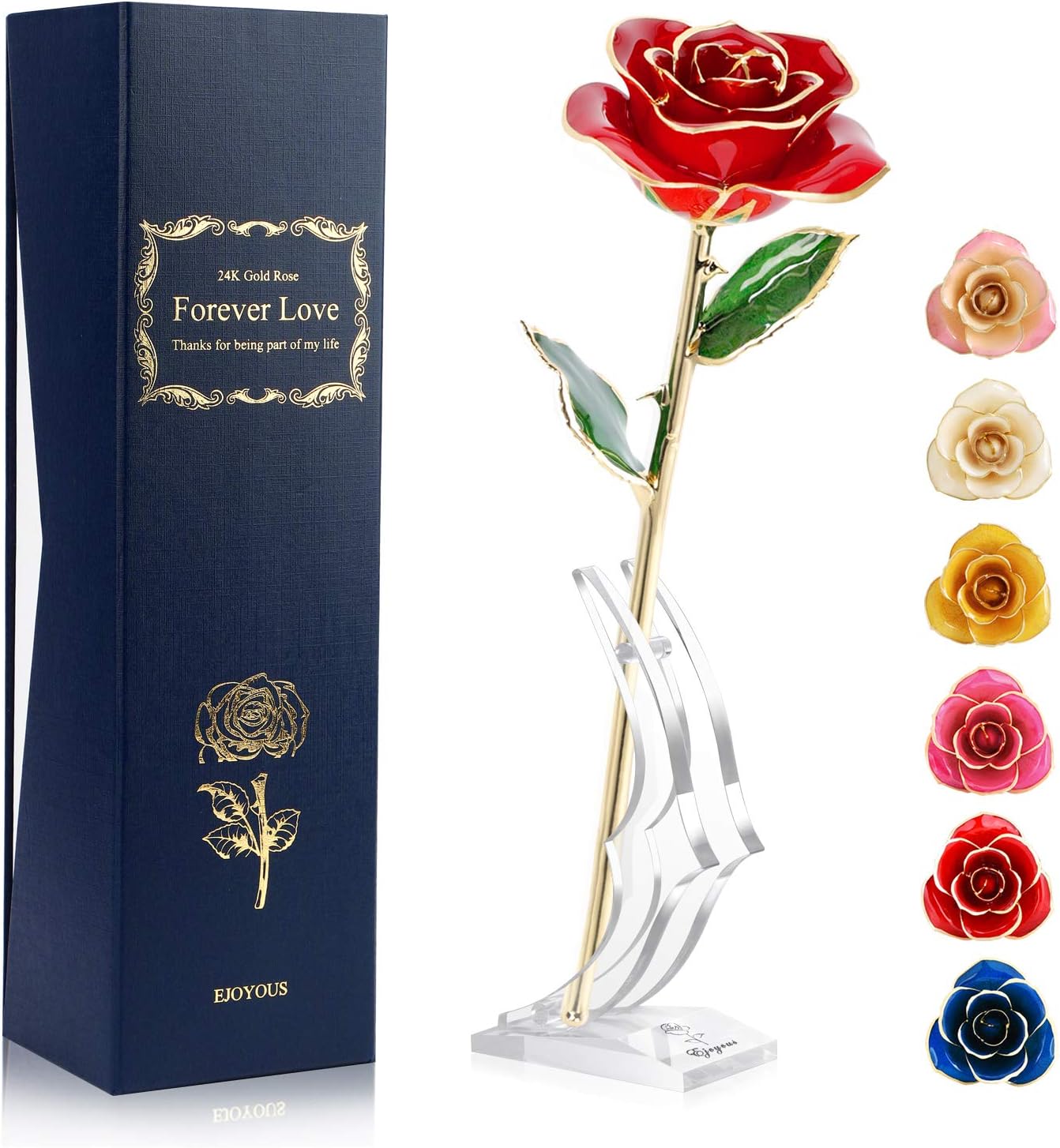 Rose Éternelle En Or 24K Plaqué Or Rose – Fleur Artificielle Élégante En Feuille D’Or Véritable