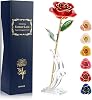 Ejoyous 24k Gold Ros Handmade Preserved Rose Eternal Flower Rose with Gift Box Unusual Gifts Wife Girlfriend Grandma Valentines Day Mothers Day Birthday Wedding Day Christmas Anniversary