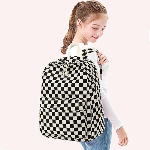 Miniatura 3 de Bluboon Mochila escolar para adolescentes y niñas, bolsas de libros de pana para escuela primaria y secundaria, bolsas de viaje para mujer