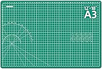 DIYSELF Self-Healing Cutting Mat 12x18 Inch A3 Double-Sided Green PVC for Crafts Sewing Quilting