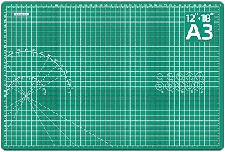 DIYSELF Self-Healing Cutting Mat 12x18 Inch A3 Double-Sided Green PVC for Crafts Sewing Quilting
