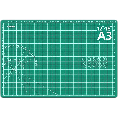 DIYSELF Cutting Mat 12in×18in, Cutting Mats for Crafts, Self Healing Cutting Mat A3, Fabric Cutting Mats Double Side for Sewing, Quilting, Craft Mat for Desktop, Matting & Mounting Materials