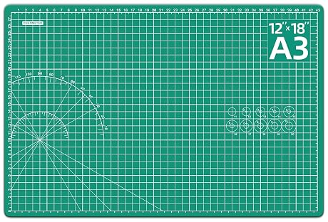 DIYSELF Cutting Mat 12in×18in, Cutting Mats for Crafts, Self Healing Cutting Mat A3, Fabric Cutting Mats Double Side for Sewing, Quilting, Craft Mat for Desktop, Matting & Mounting Materials