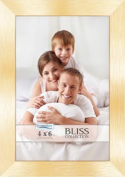 Icona Bay - 4x6 Gold Picture Frame - Modern Style Engineered Wood Frame - Table Top or Wall Mount - Bliss Collection