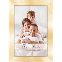 Icona Bay - 4x6 Gold Picture Frame - Modern Style Engineered Wood Frame - Table Top or Wall Mount - Bliss Collection